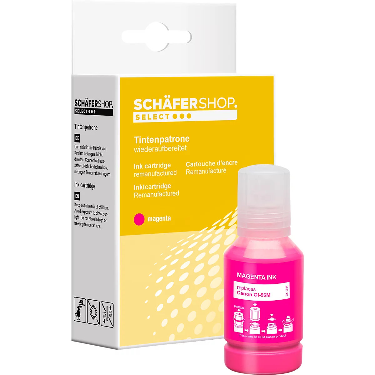Schäfer Shop Select Tintenpatrone, ersetzt Canon GI-56M (4431C001), bis 14000 Seiten, Einzelpack, magenta
