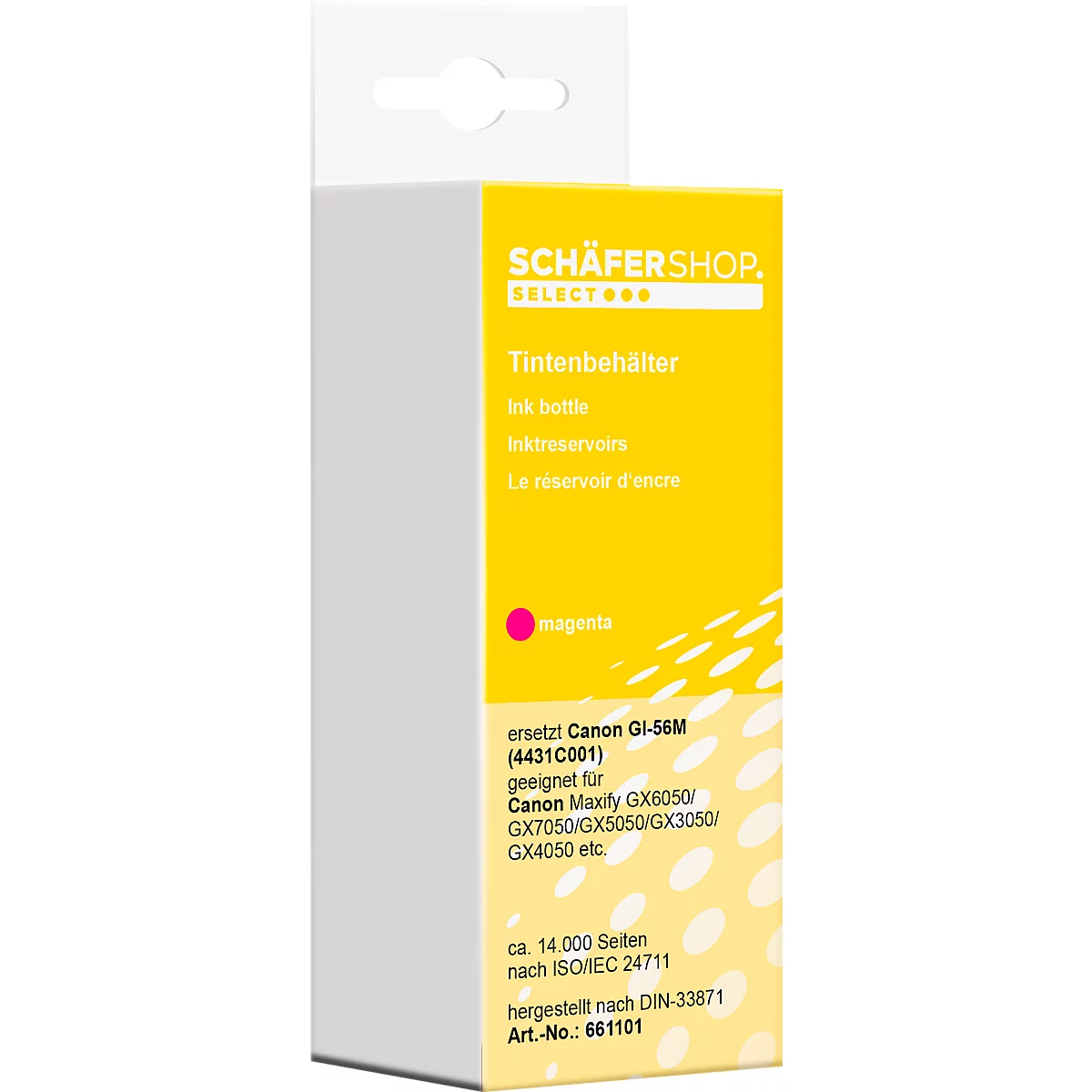 Schäfer Shop Select Tintenpatrone, ersetzt Canon GI-56M (4431C001), bis 14000 Seiten, Einzelpack, magenta
