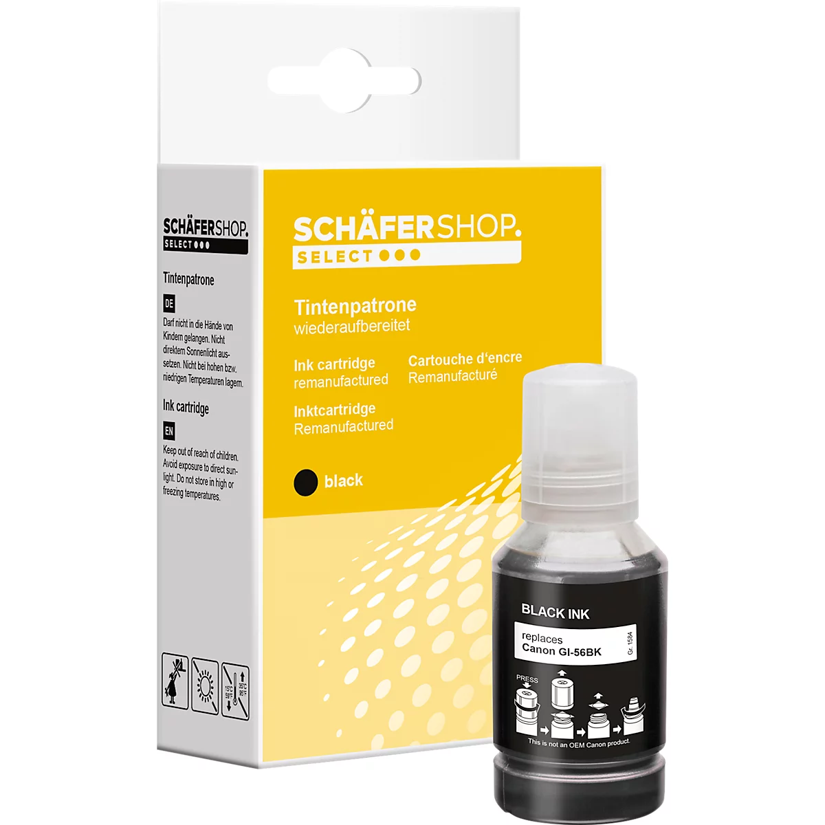 Schäfer Shop Select Tintenpatrone, ersetzt Canon GI-56PGBK (4412C001), bis 6000 Seiten, Einzelpack, schwarz