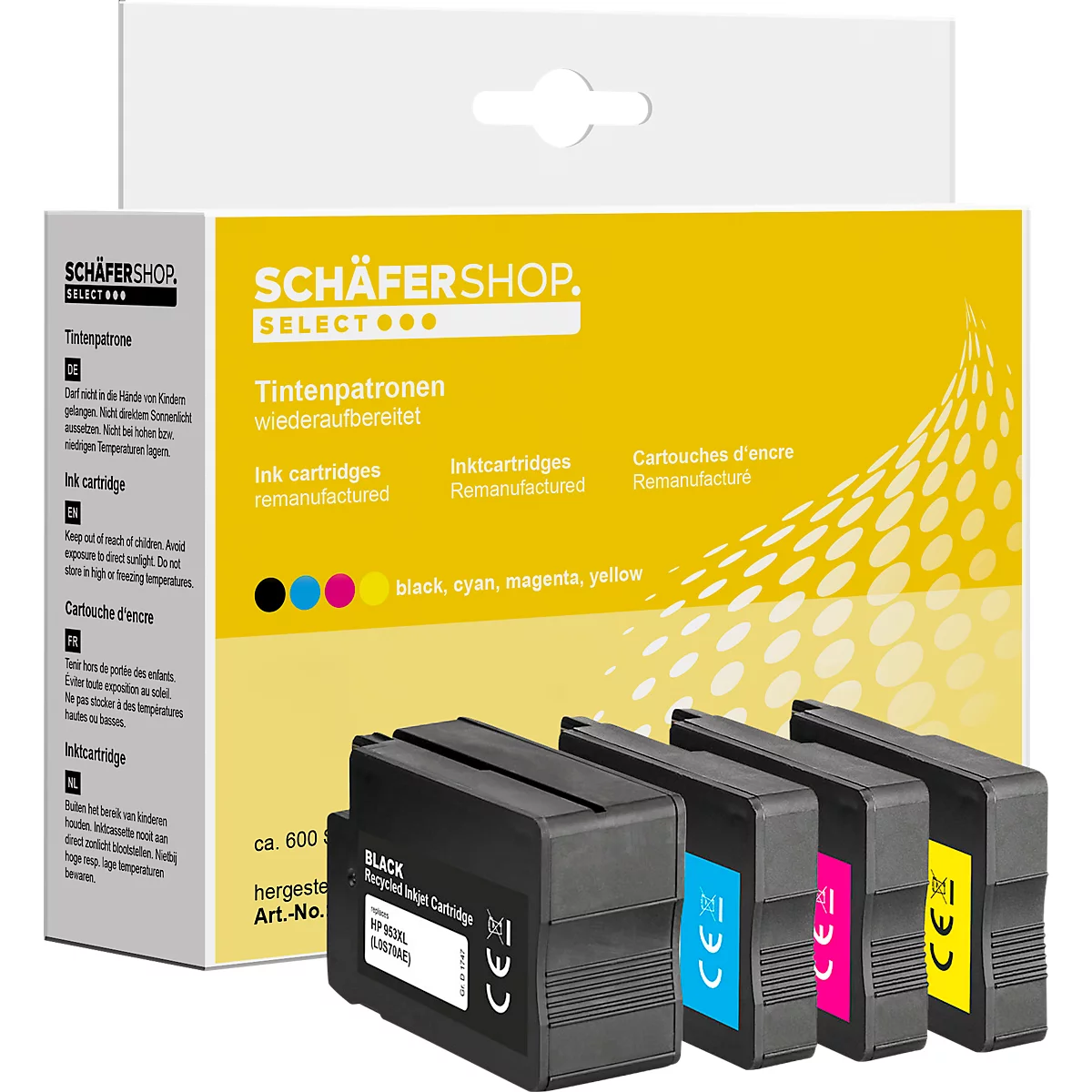 Schäfer Shop Select Tintenpatrone, ersetzt HP-953XL (3HZ52AE), Multipack, CMYK
