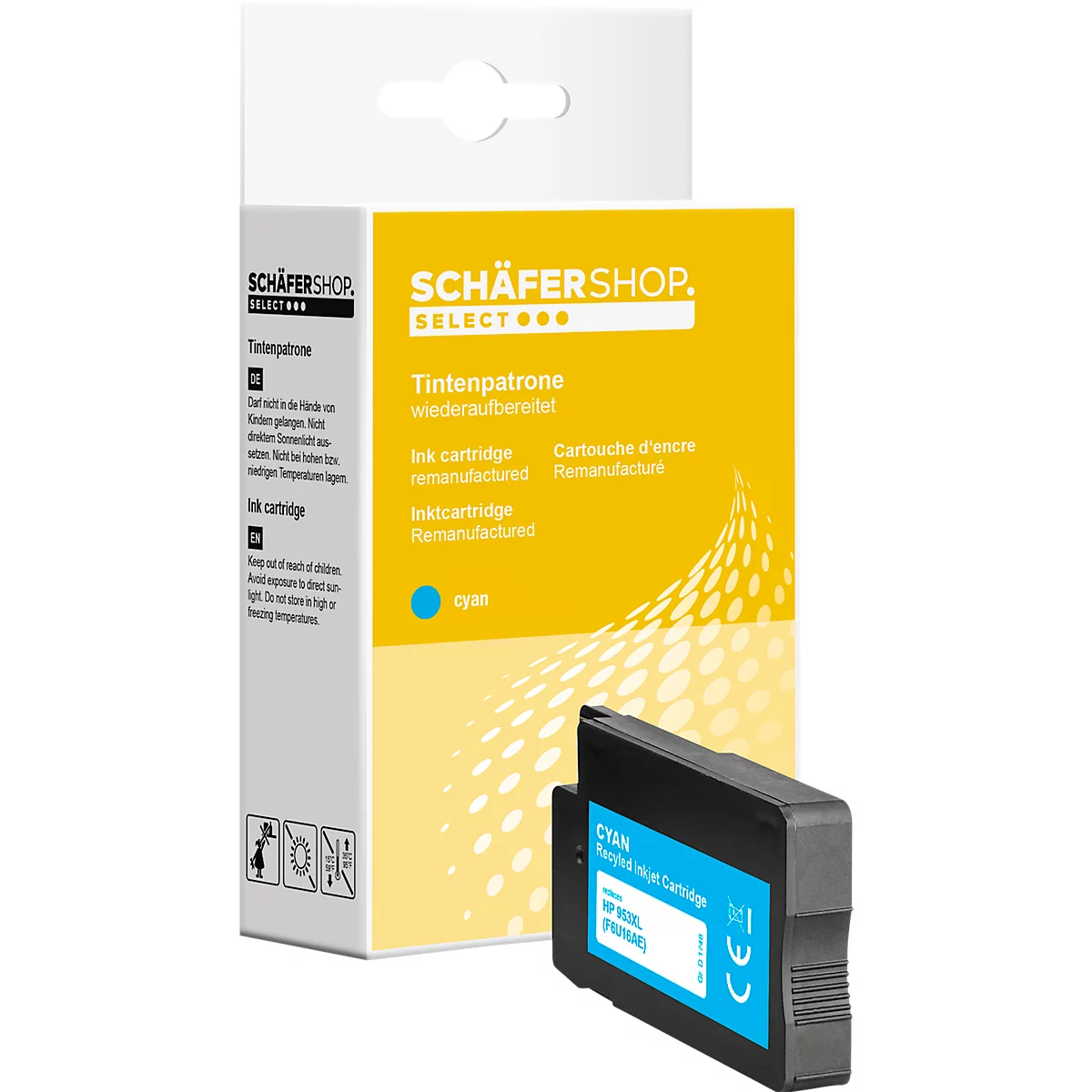Schäfer Shop Select Tintenpatrone, ersetzt HP-953XL (F6U16AE), bis 2000 Seiten, Einzelpack, cyan