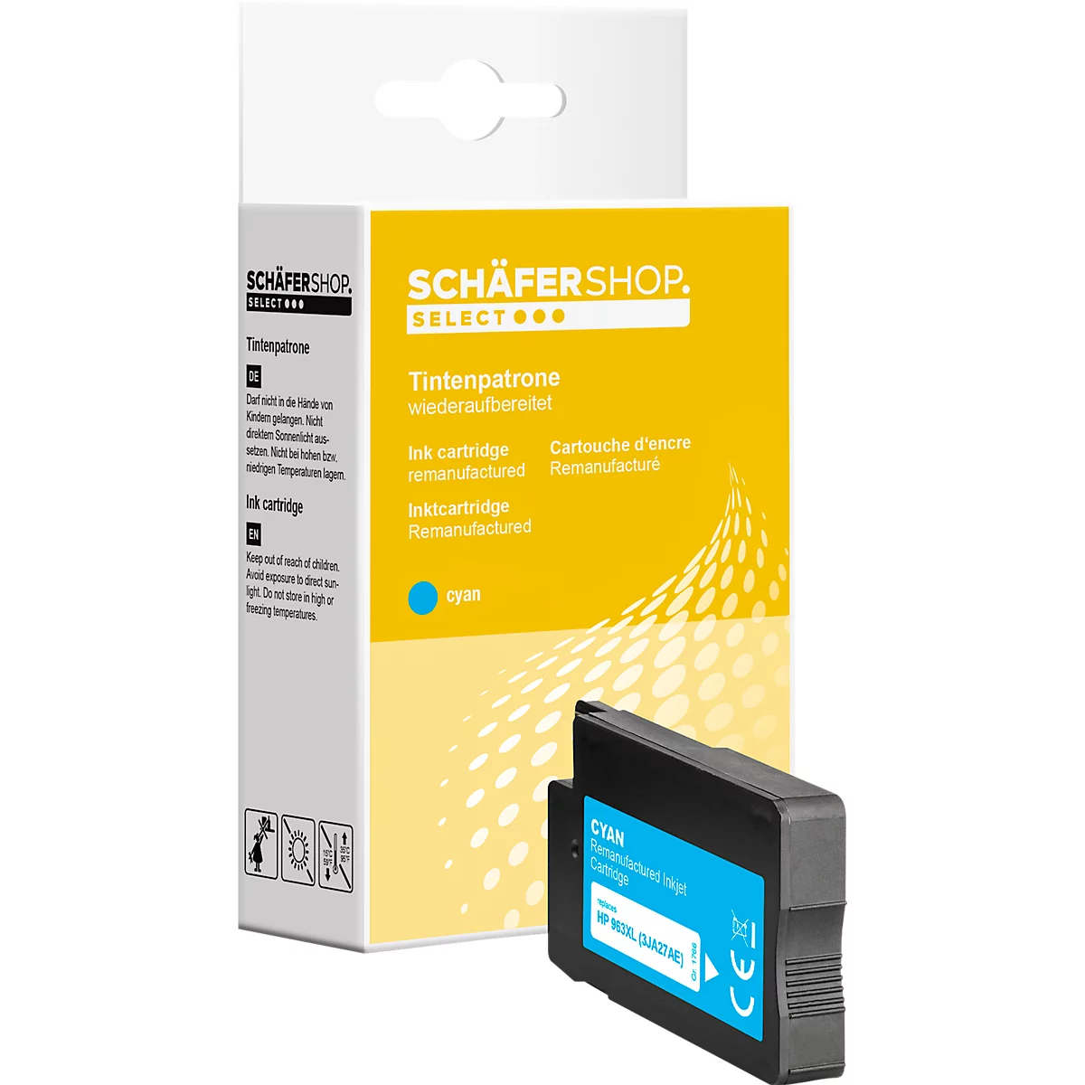 Schäfer Shop Select Tintenpatrone, ersetzt HP-963 XL (3JA27AE), bis 2000 Seiten, Einzelpack, cyan
