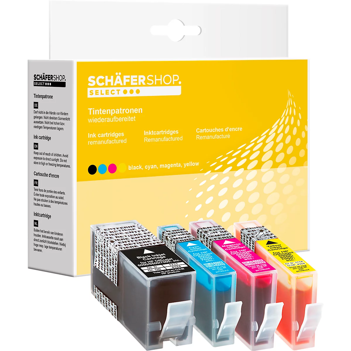 Schäfer Shop Select Tintenpatronen, ersetzt HP 920XL (C2N92AE), Mixpack, schwarz, cyan, gelb, magenta