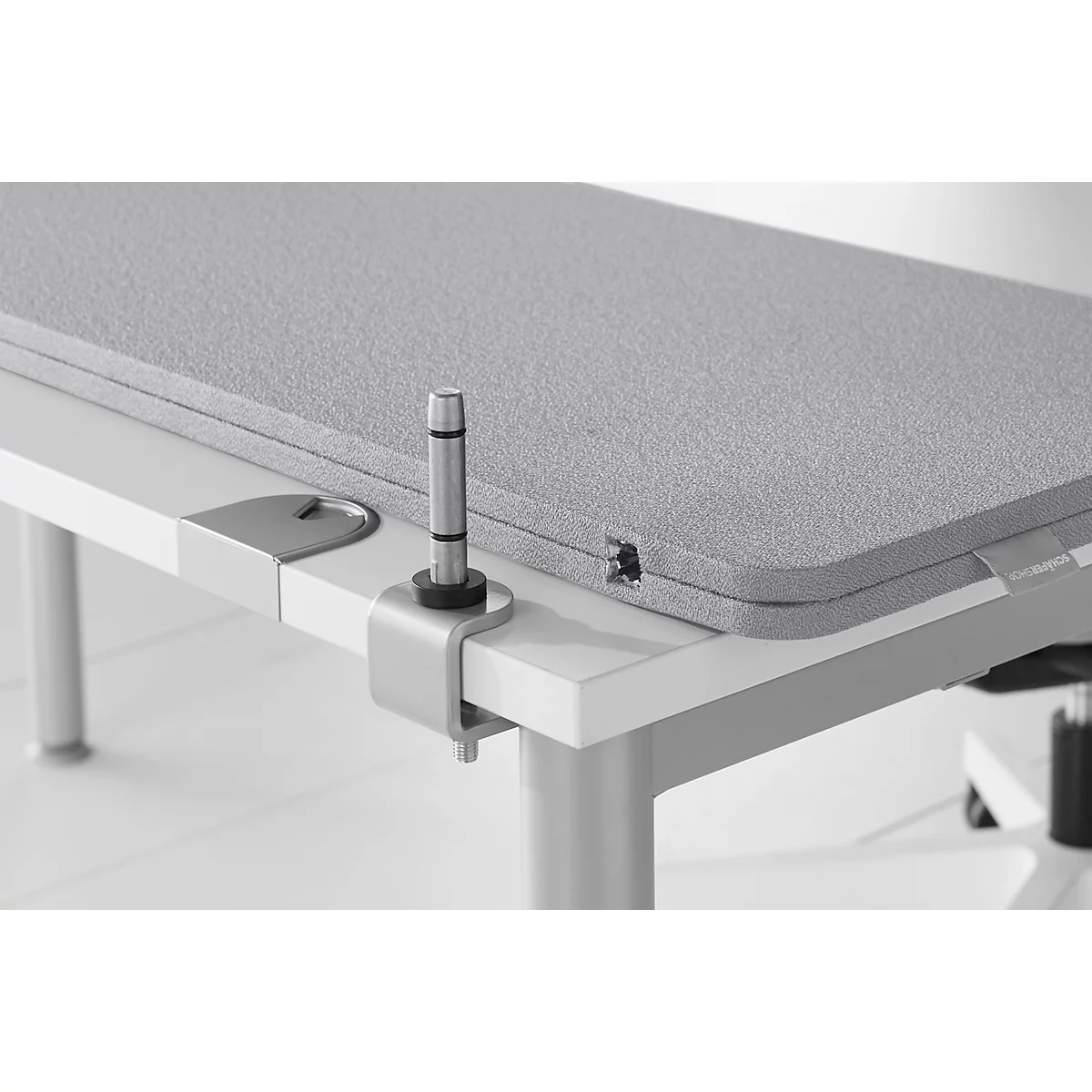 Schäfer Shop Select Tischtrennwand, Materialstärke 30 mm, B 1400 x H 387 mm, 100 % Post-Consumer-Recyclingpolyester, hellgrau
