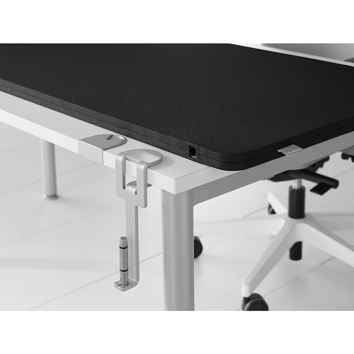 Schäfer Shop Select Tischtrennwand, Materialstärke 30 mm, B 1400 x H 600 mm, 100 % Post-Consumer-Recyclingpolyester, schwarz