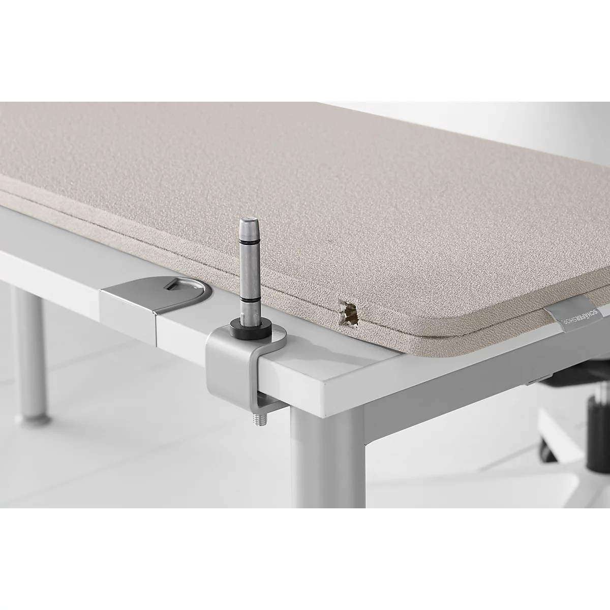 Schäfer Shop Select Tischtrennwand, Materialstärke 30 mm, B 1600 x H 387 mm, 100 % Post-Consumer-Recyclingpolyester, beige