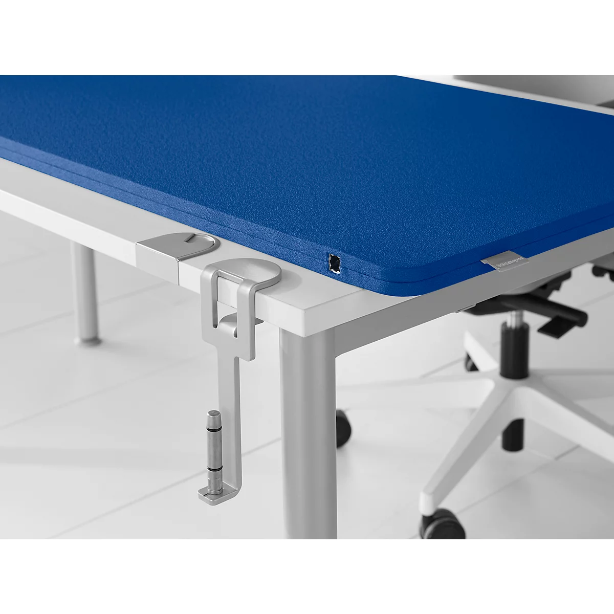 Schäfer Shop Select Tischtrennwand, Materialstärke 30 mm, B 1600 x H 600 mm, 100 % Post-Consumer-Recyclingpolyester, dunkelblau