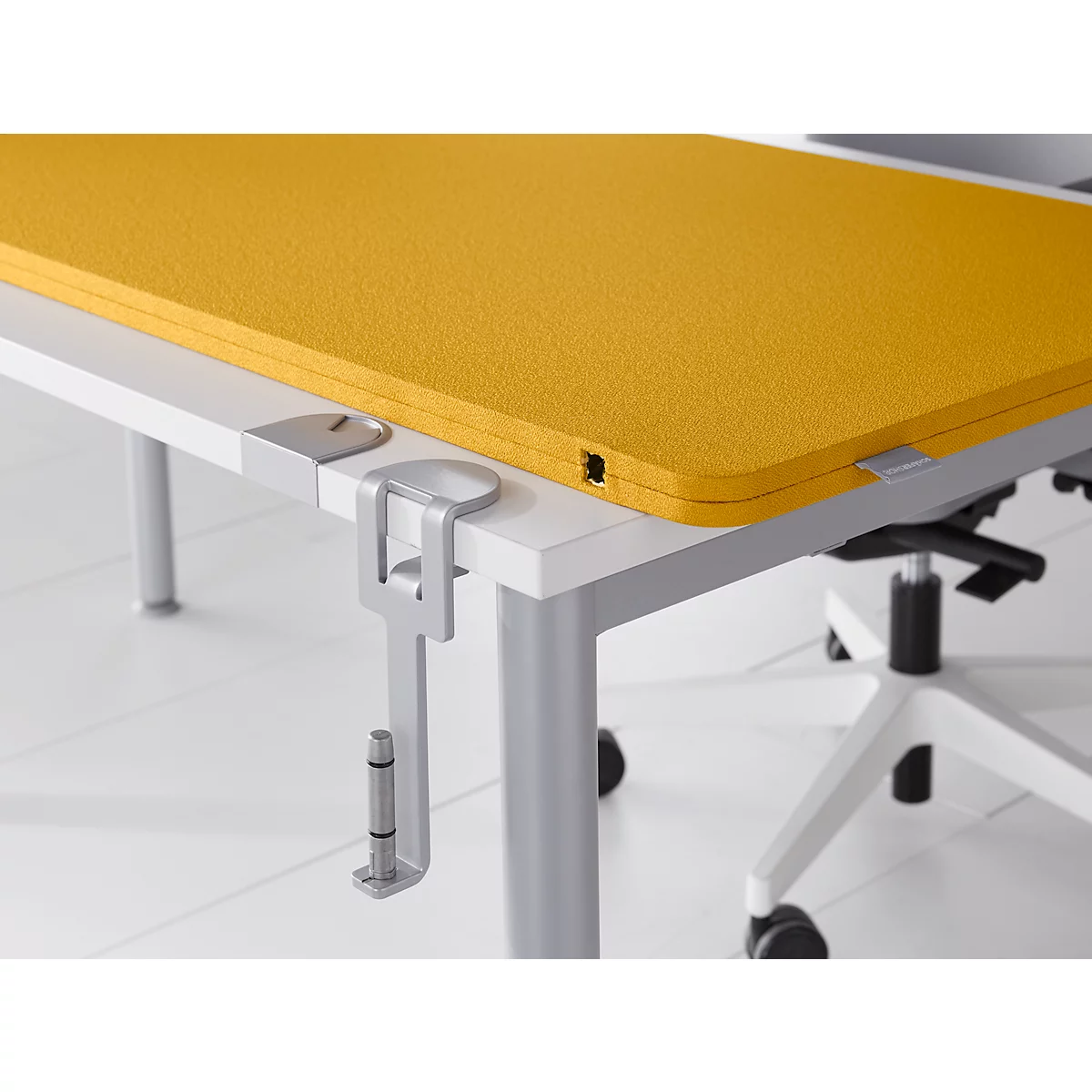 Schäfer Shop Select Tischtrennwand, Materialstärke 30 mm, B 1600 x H 600 mm, 100 % Post-Consumer-Recyclingpolyester, gelb