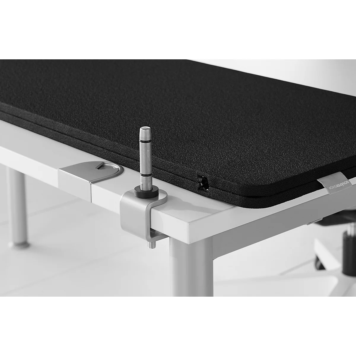 Schäfer Shop Select Tischtrennwand, Materialstärke 30 mm, B 2000 x H 387 mm, 100 % Post-Consumer-Recyclingpolyester, schwarz