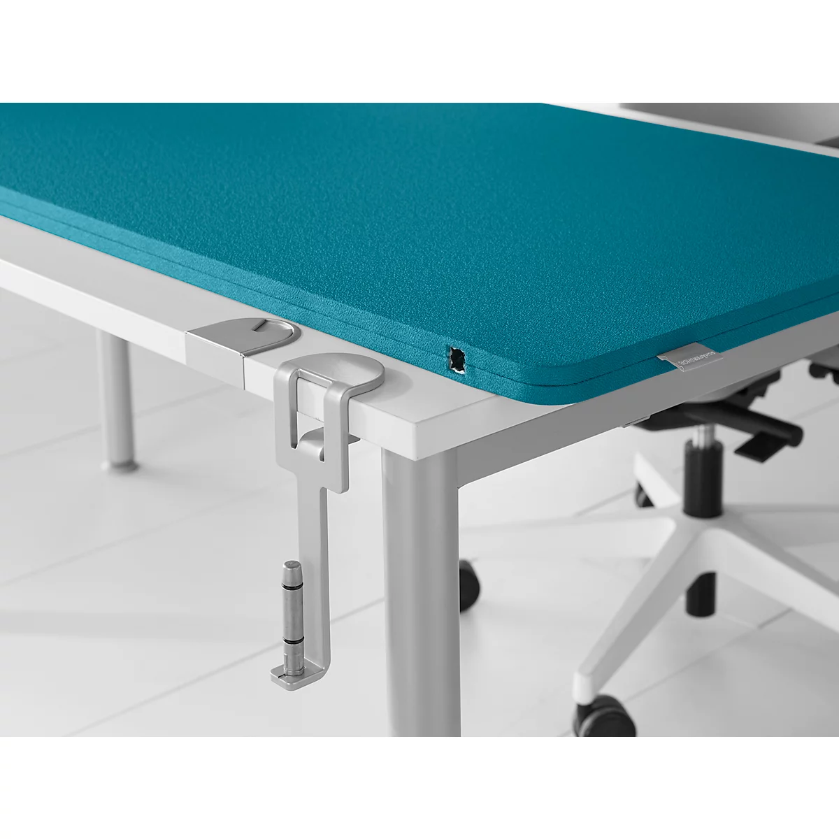Schäfer Shop Select Tischtrennwand, Materialstärke 30 mm, B 2000 x H 600 mm, 100 % Post-Consumer-Recyclingpolyester, petrol