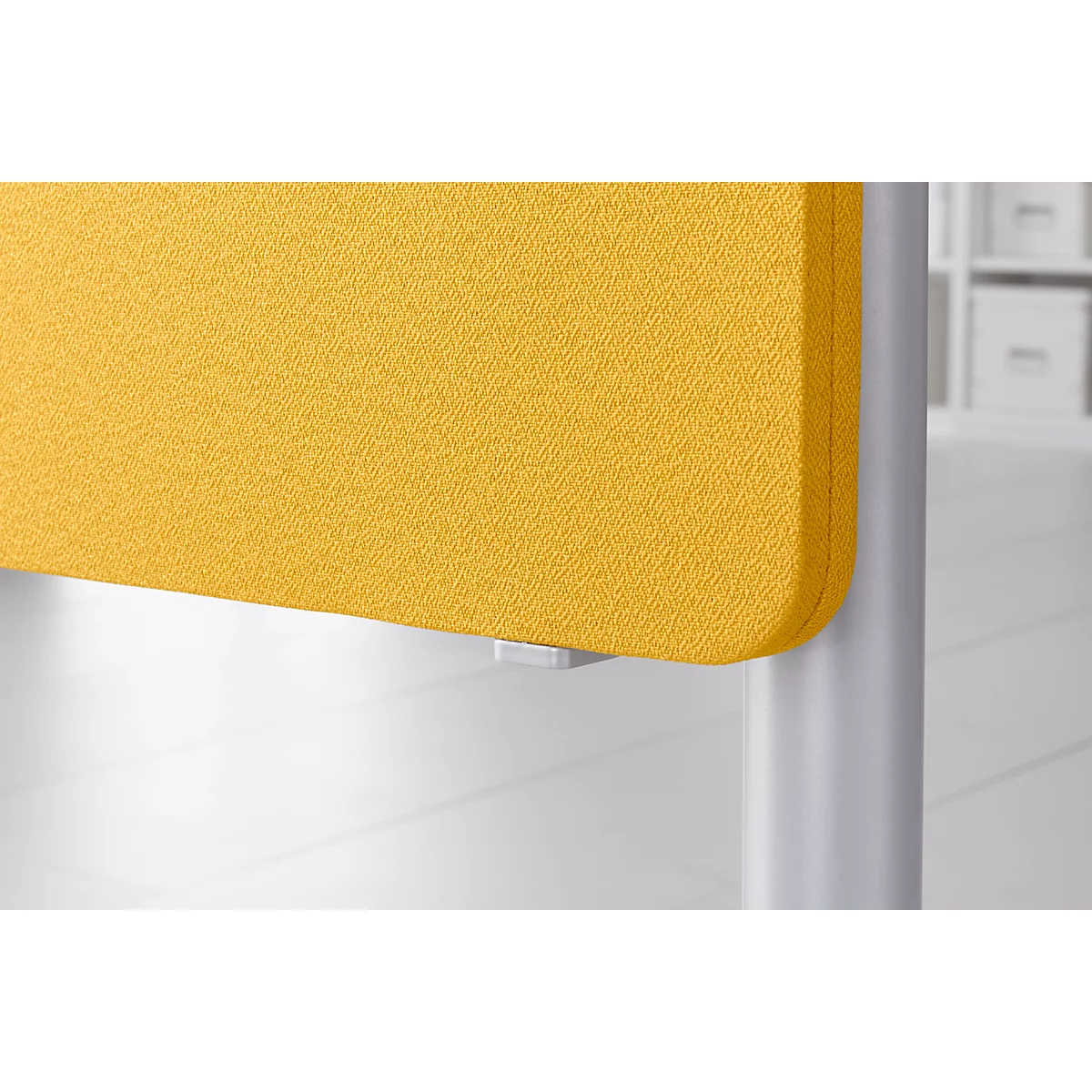 Schäfer Shop Select Tischtrennwand, Materialstärke 30 mm, B 800 x H 387 mm, 100 % Post-Consumer-Recyclingpolyester, gelb