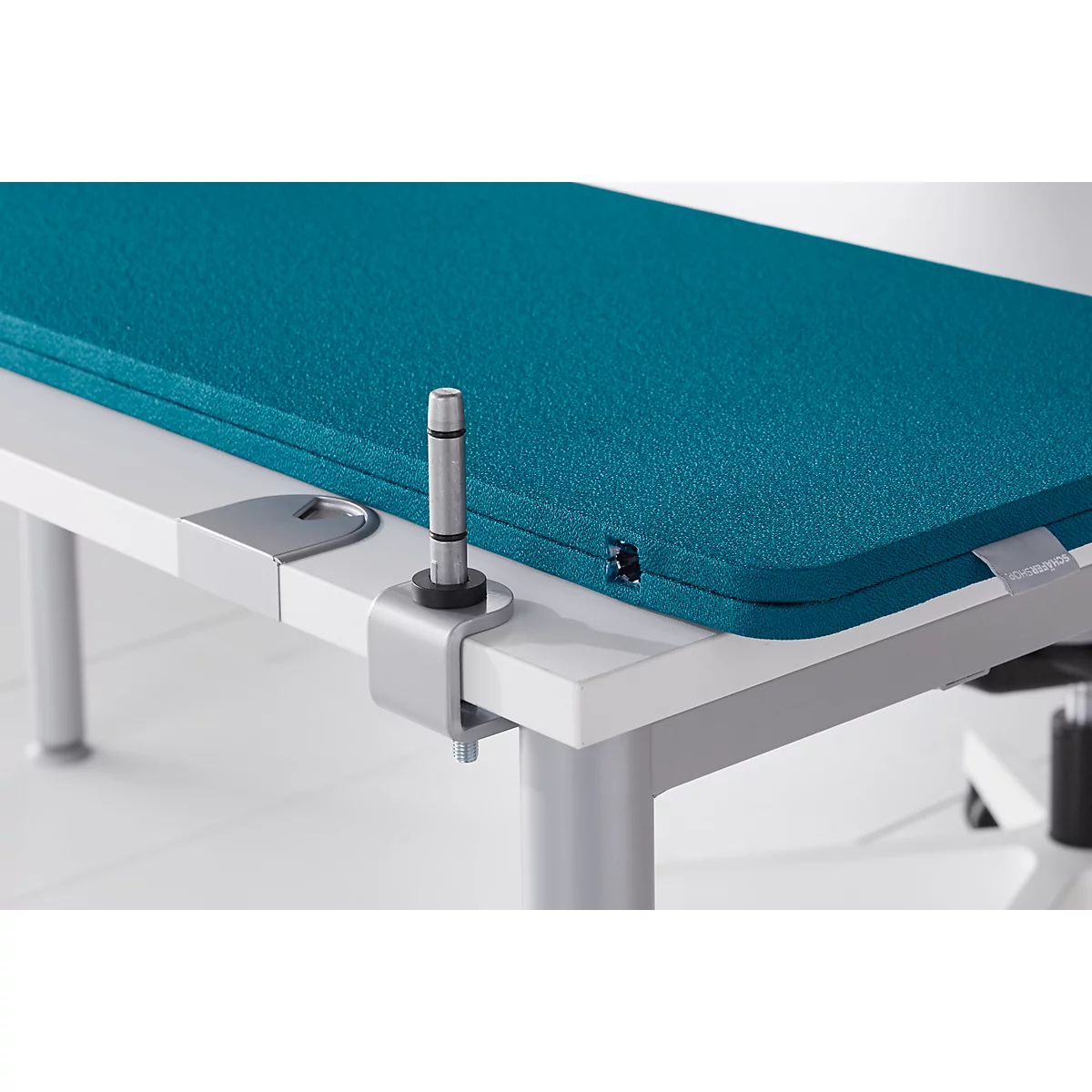 Schäfer Shop Select Tischtrennwand, Materialstärke 30 mm, B 800 x H 387 mm, 100 % Post-Consumer-Recyclingpolyester, petrol