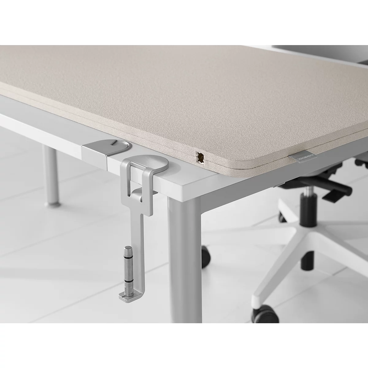 Schäfer Shop Select Tischtrennwand, Materialstärke 30 mm, B 800 x H 600 mm, 100 % Post-Consumer-Recyclingpolyester, beige