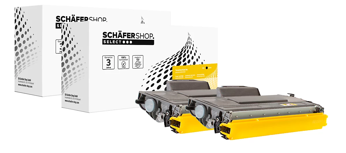 Schäfer Shop Select Toner, ersetzt Brother TN-2120 (TN2120), Doppelpack, schwarz