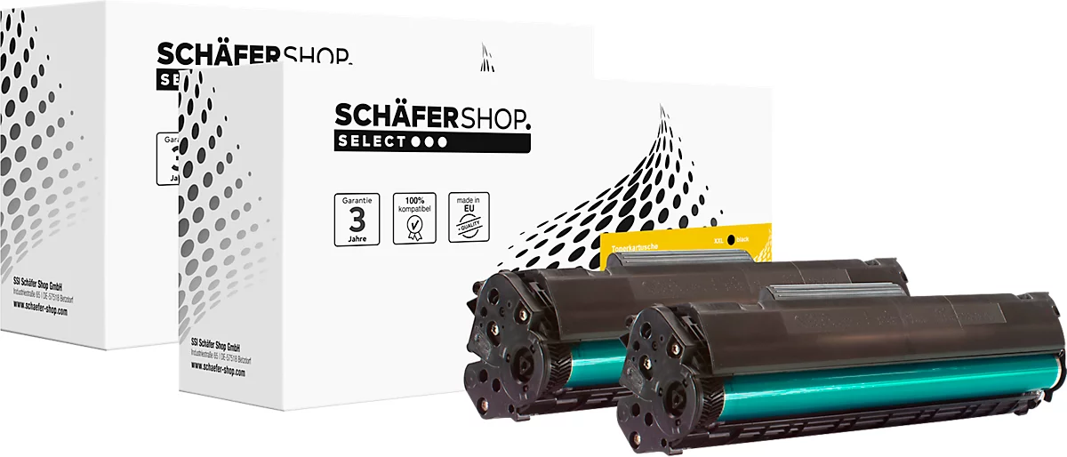 Schäfer Shop Select Toner, ersetzt HP 12A (Q2612A), Doppelpack, schwarz