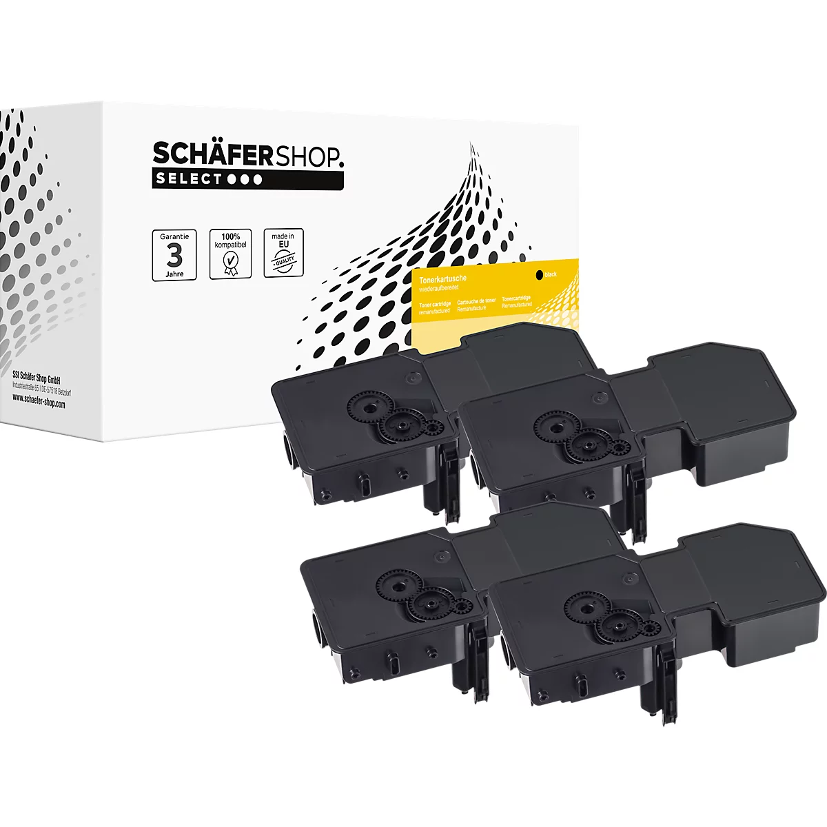 Schäfer Shop Select Toner-Multipack TK-5240, vervangt Kyocera TK-5240BK/TK-5240C/TK-5240M/TK-5240Y, zwart/cyaan/magenta/geel