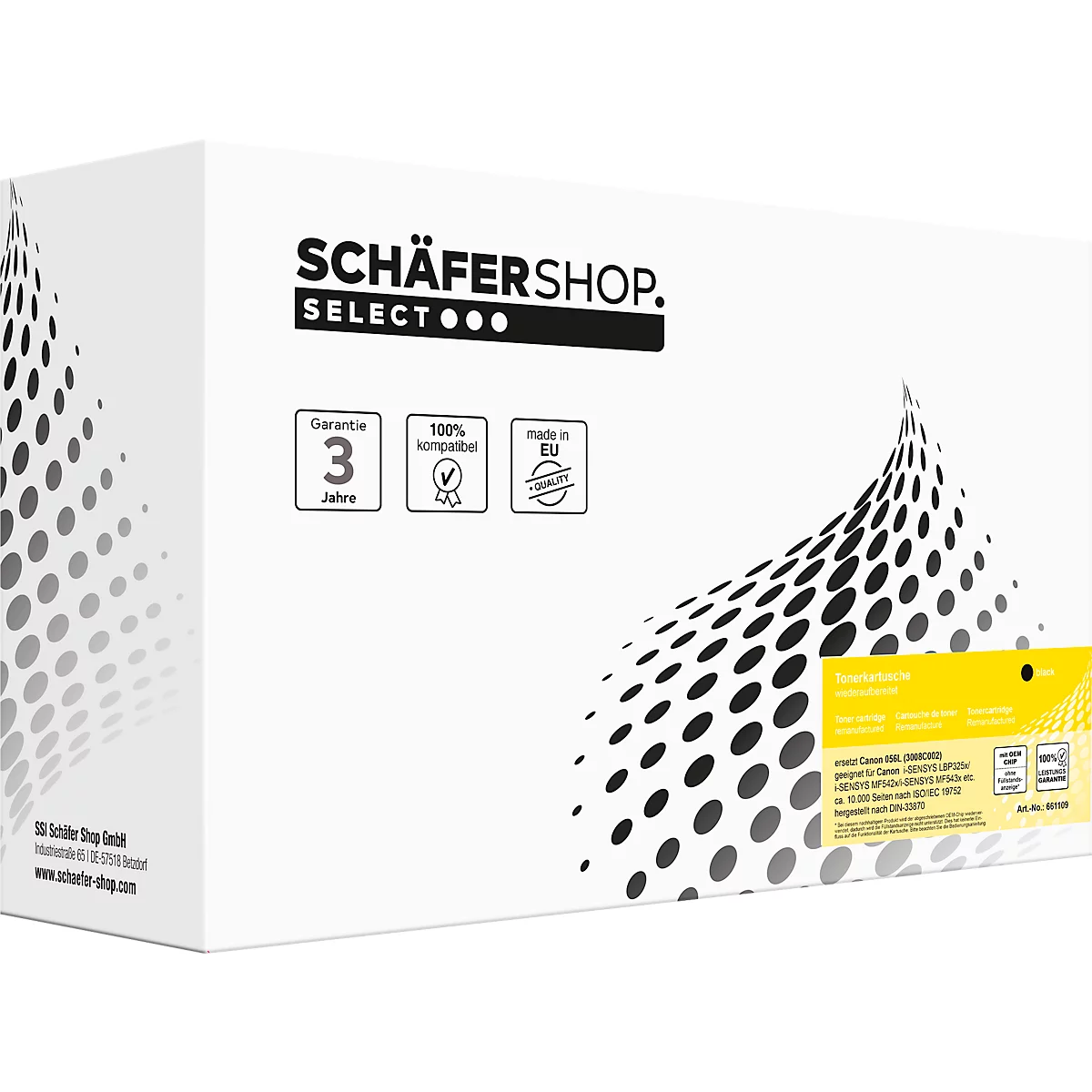 Schäfer Shop Select Toner, remplace Canon 056H (3008C002), jusqu'à 21000 pages, pack individuel, noir