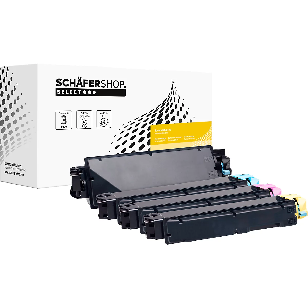 Schäfer Shop Select toner, vervangt Kyocera TK-5270 CMYK (OPTK-5270), Mixpack, zwart, cyaan, magenta, geel