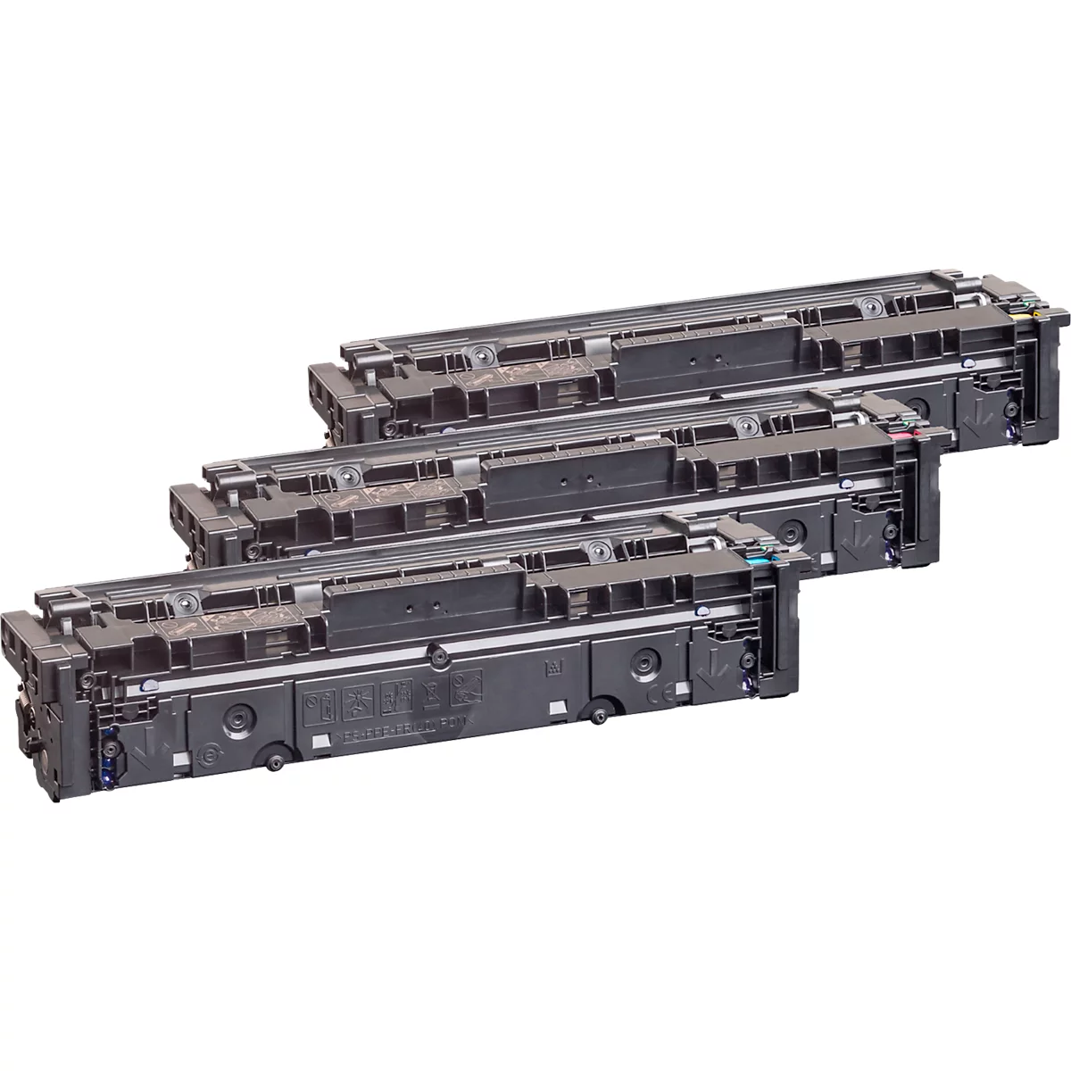 Schäfer Shop Select Tonerkartuschen-Set, ersetzt HP 203A (CF541A/42A/43A) & Canon 054 (3021C002–3023C002), 3er-Pack, cyan/magenta/gelb