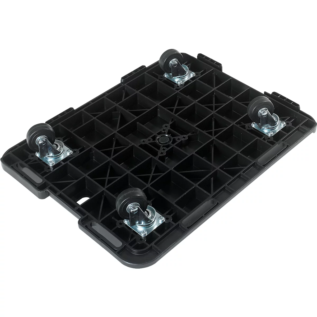 Schäfer Shop Select transportrol, B 600 × D 405 × H 135 mm, koppelbaar, tot 200 kg, draaggreep, zwenkwielen, kunststof