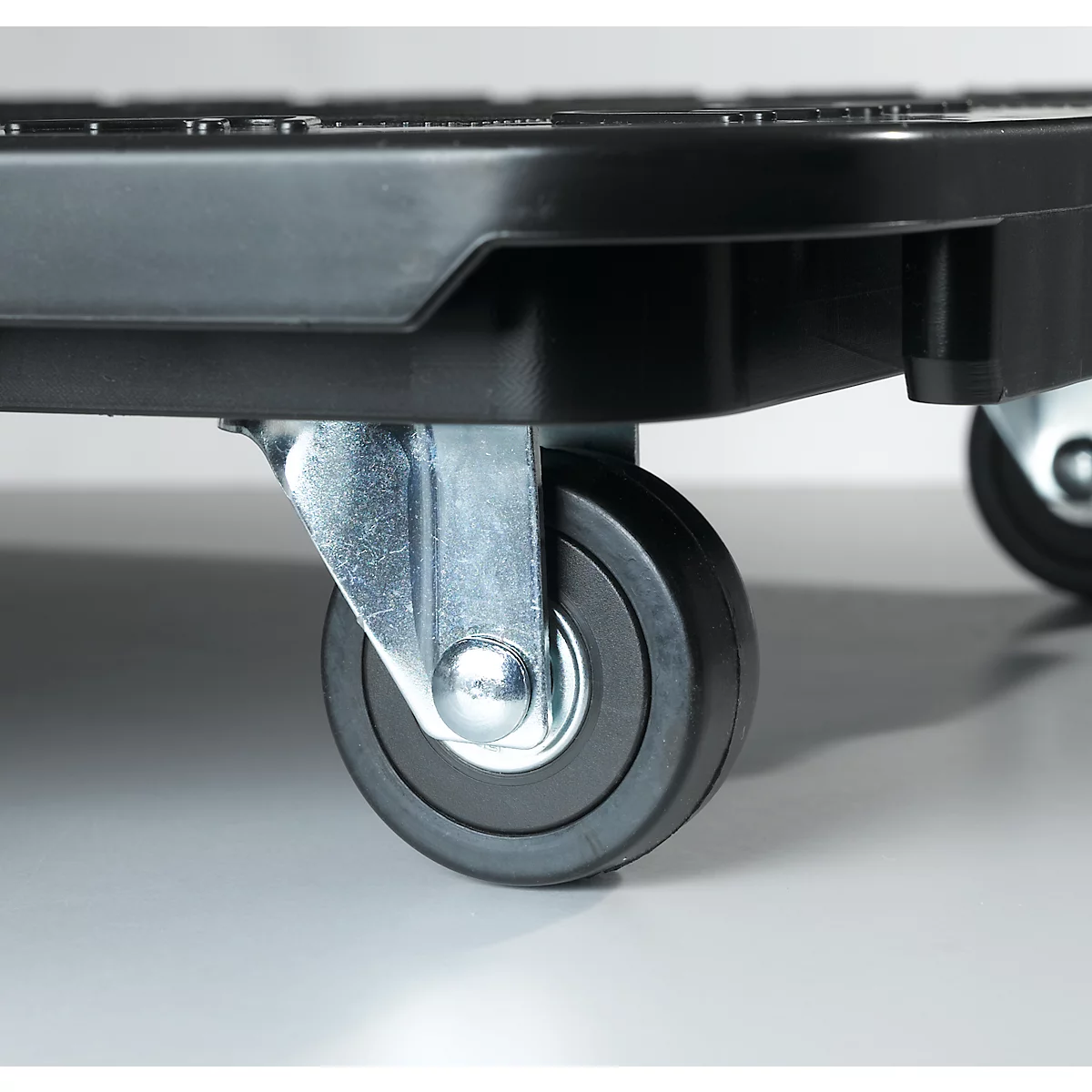 Schäfer Shop Select transportrol, B 600 × D 405 × H 135 mm, koppelbaar, tot 200 kg, draaggreep, zwenkwielen, kunststof
