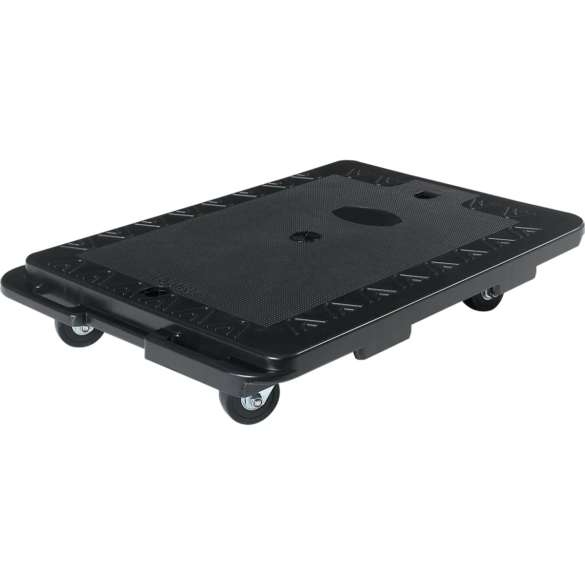Schäfer Shop Select Transportroller, B 600 × T 405 × H 135 mm, verkettbar, bis zu 200 kg, Tragegriff, Lenkrollen, Kunststoff