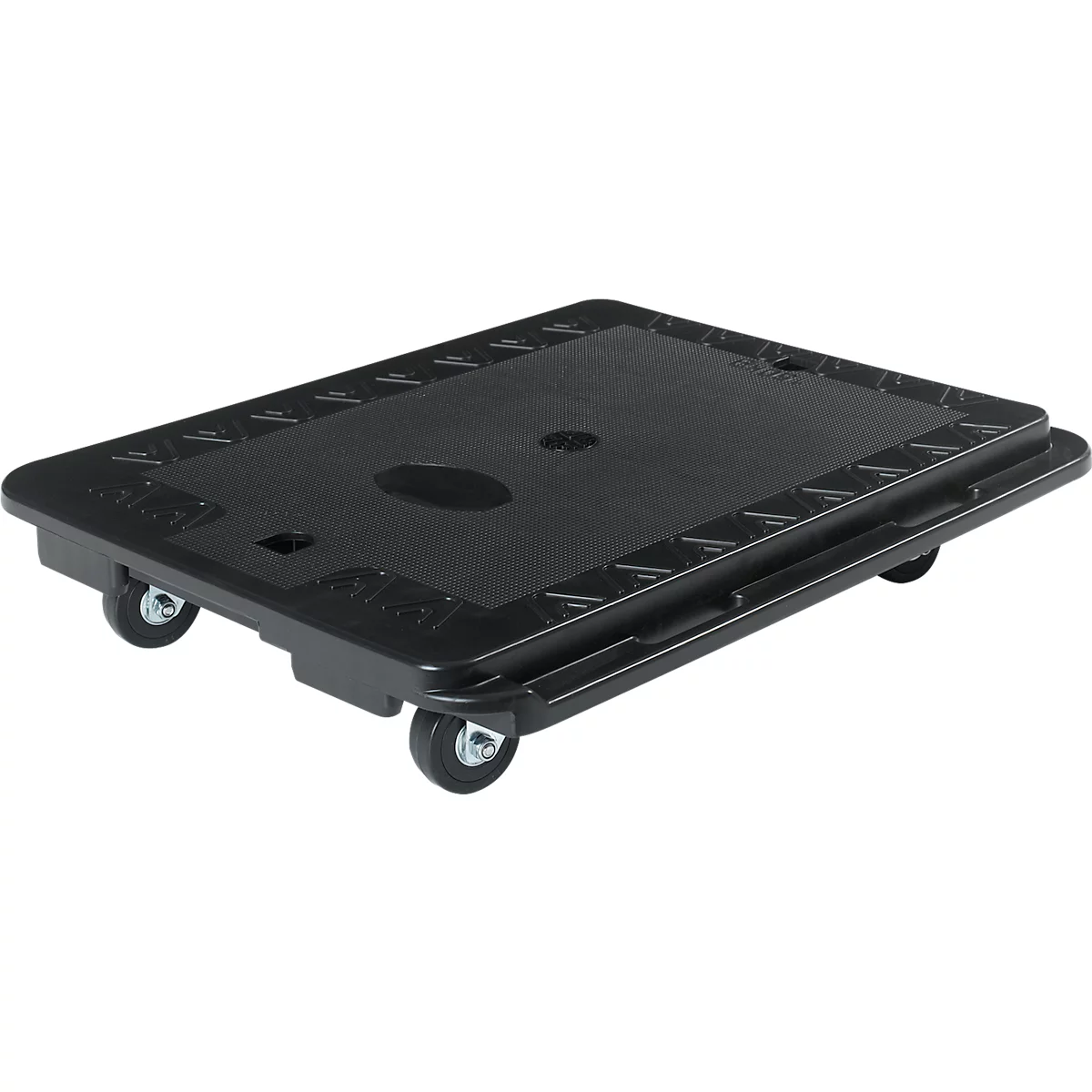 Schäfer Shop Select Transportroller, B 600 × T 405 × H 135 mm, verkettbar, bis zu 200 kg, Tragegriff, Lenkrollen, Kunststoff