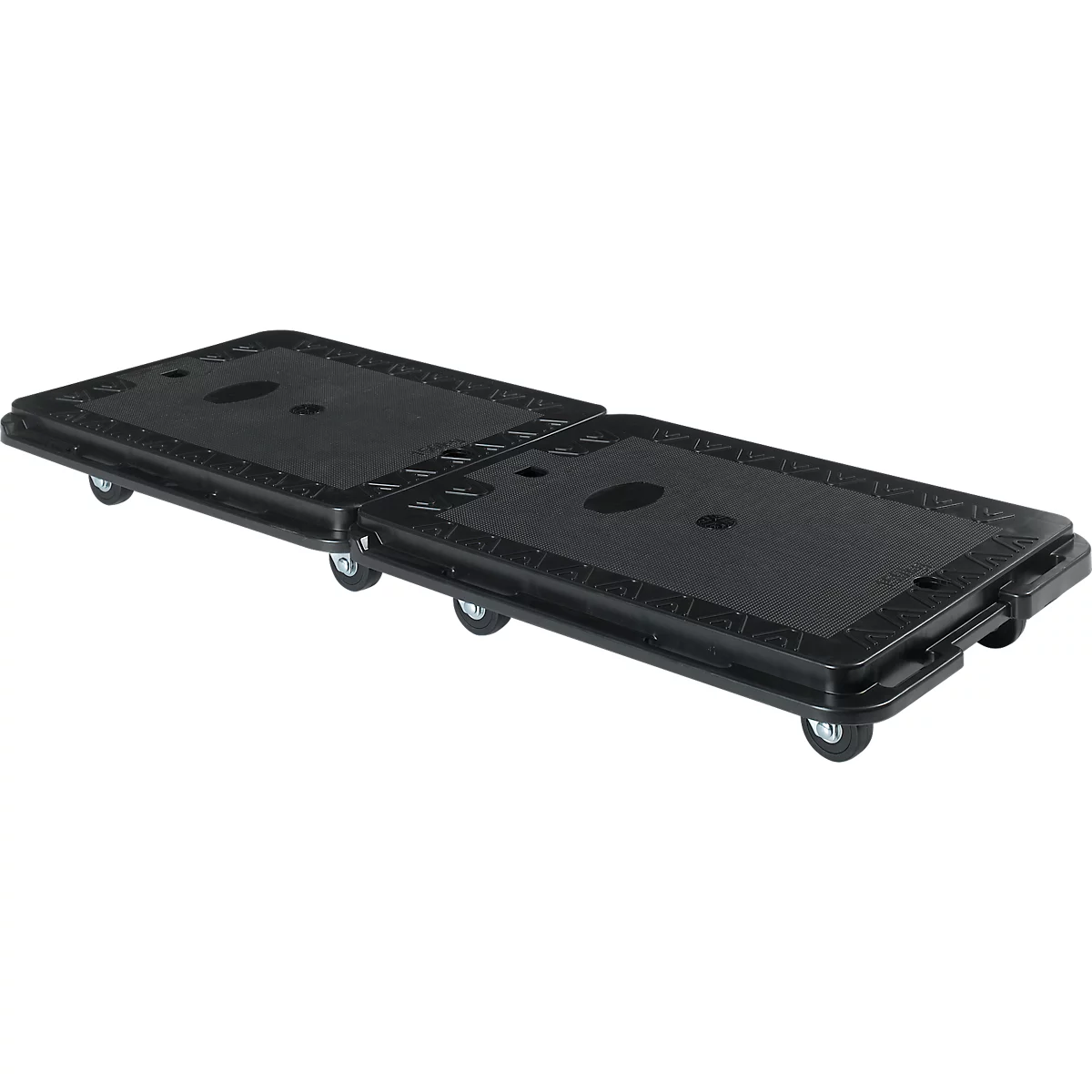 Schäfer Shop Select Transportroller, B 600 × T 405 × H 135 mm, verkettbar, bis zu 200 kg, Tragegriff, Lenkrollen, Kunststoff