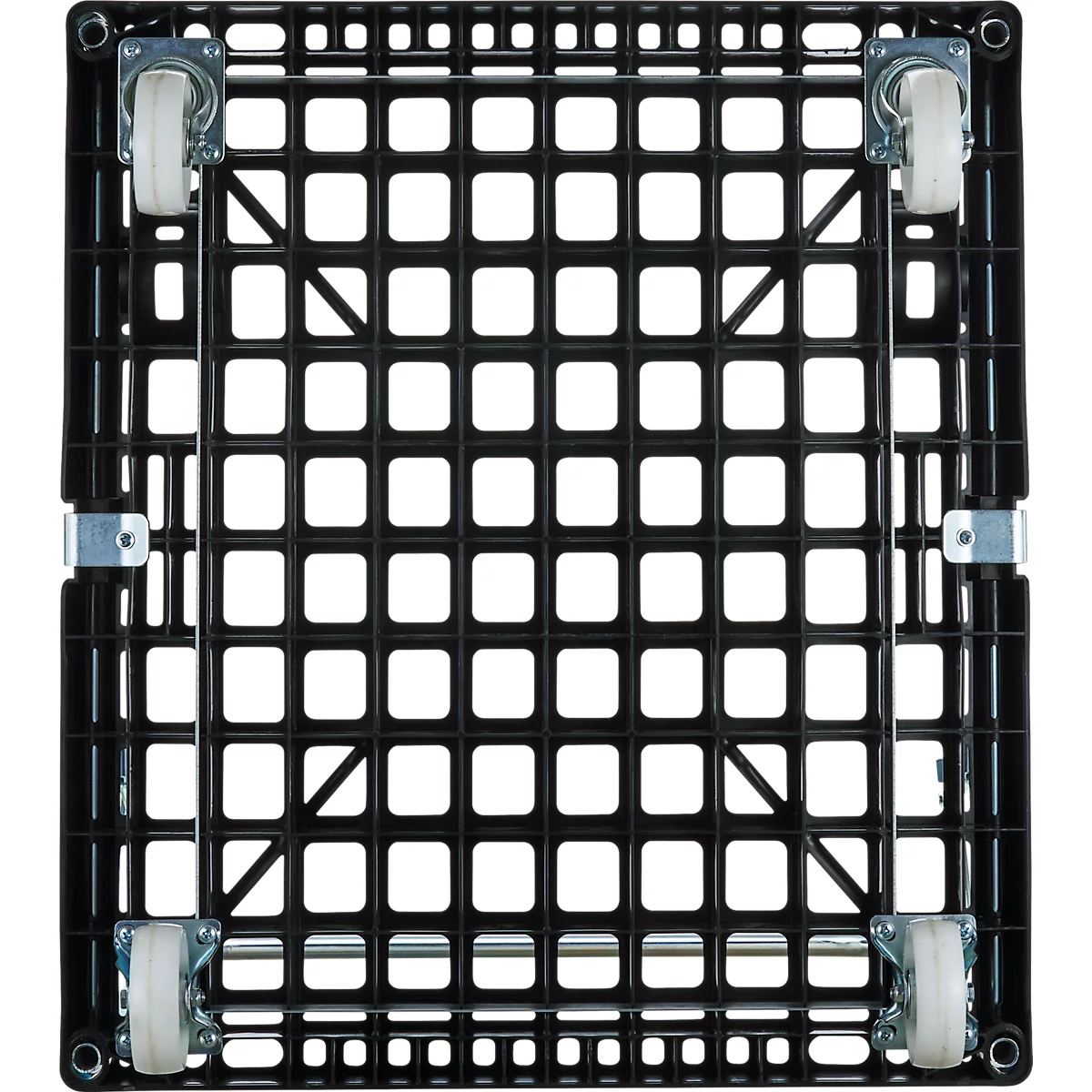 Schäfer Shop Select Transportroller BASICline, bis 500 kg, klappbarer Schiebebügel, L 815 x B 724 x H 192 mm, Recycling-HDPE, schwarz