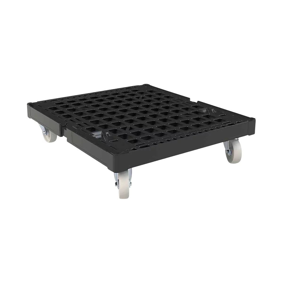 Schäfer Shop Select Transportroller BASICline, bis 500 kg, ohne Schiebebügel, L 815 x B 724 x H 192 mm, Recycling-HDPE, schwarz