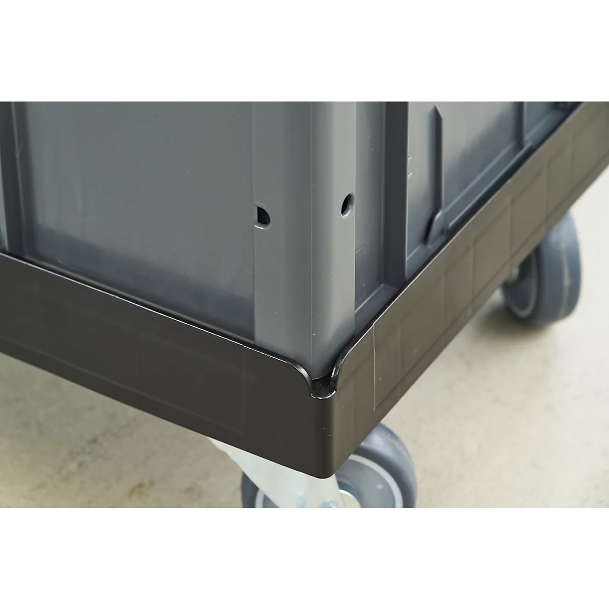 Schäfer Shop Select Transportroller BASICline, Recycling-Kunststoff, 4 TPE-Lenkrollen, Ladefläche L 610 x B 410 mm, bis 300 kg