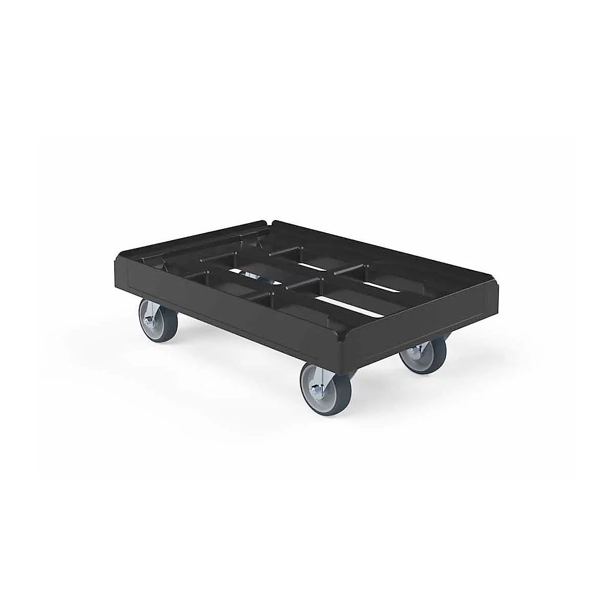 Schäfer Shop Select Transportroller BASICline, Recycling-Kunststoff, 4 TPE-Lenkrollen, Ladefläche L 610 x B 410 mm, bis 300 kg
