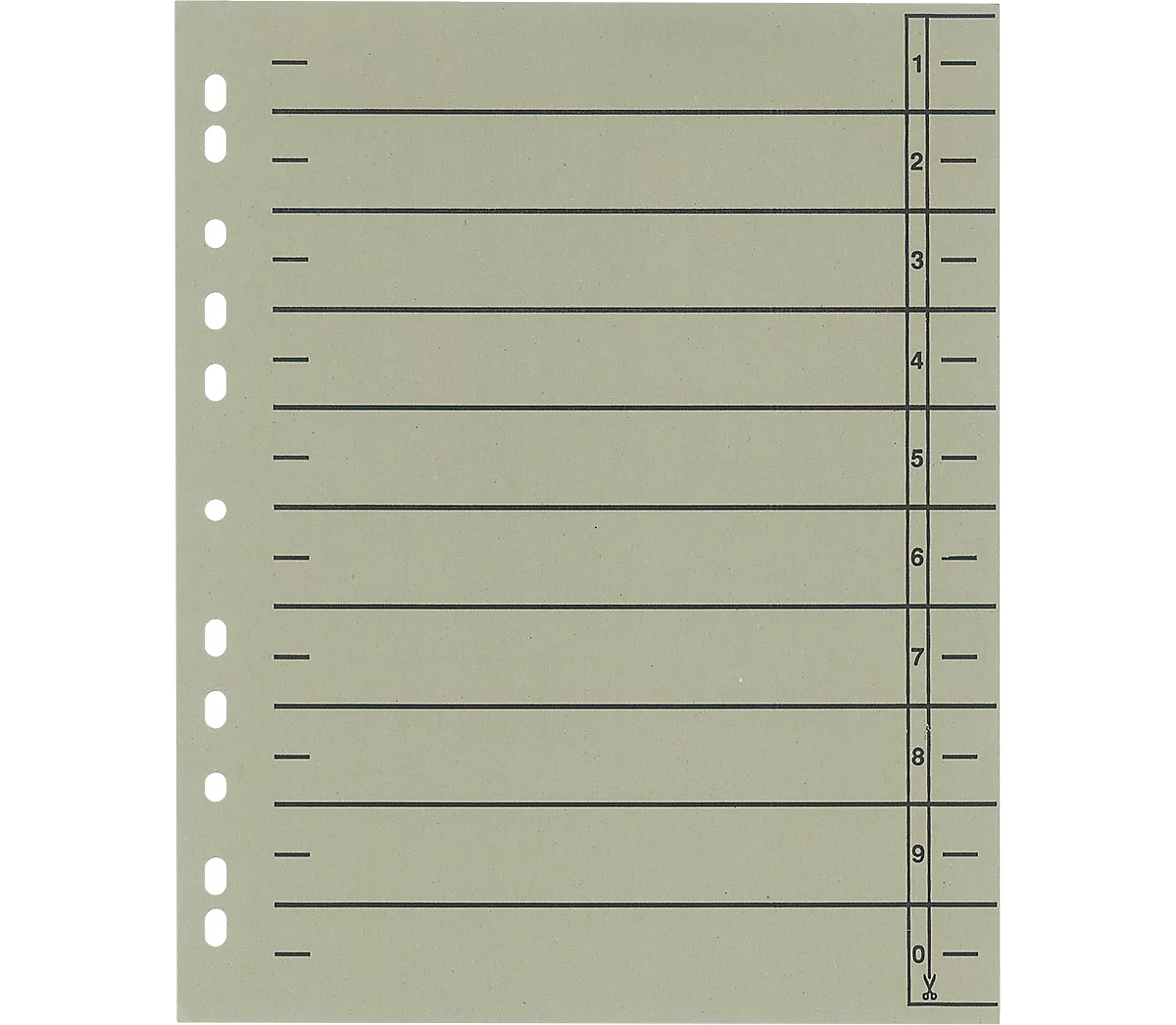 Schäfer Shop Select Trennblätter, mit Taben, DIN A4- Format, Linienaufdruck, Universallochung, 100 Stück, grau