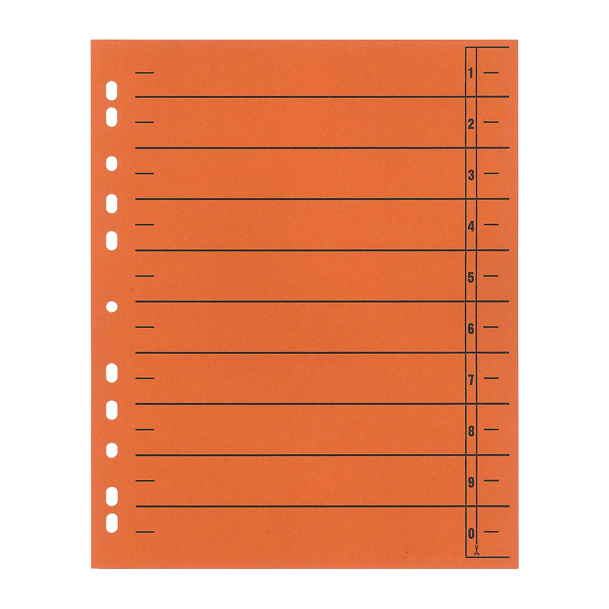 Schäfer Shop Select Trennblätter, mit Taben, DIN A4- Format, Linienaufdruck, Universallochung, 100 Stück, orange