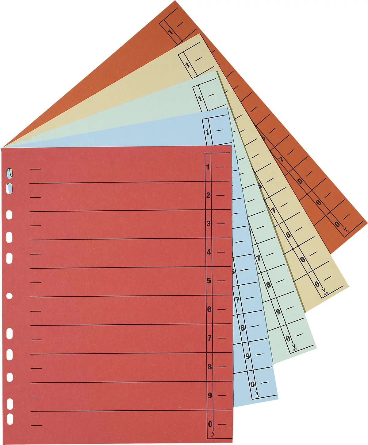 Schäfer Shop Select Trennblätter, mit Taben, DIN A4- Format, Linienaufdruck, Universallochung, 200 Stück, farbsortiert