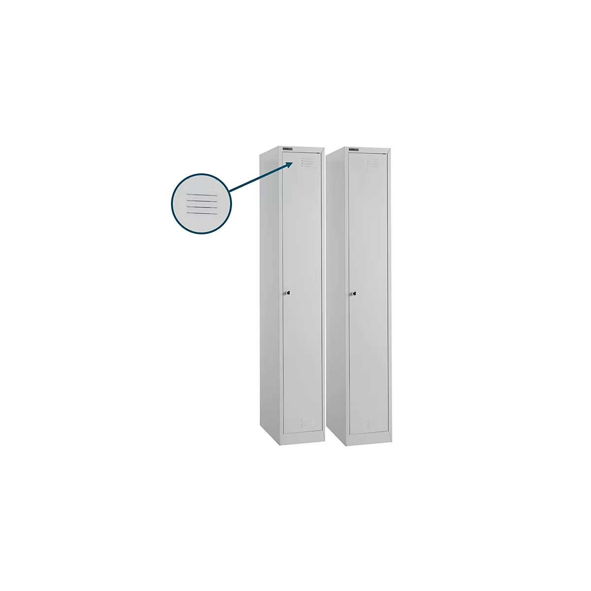 Schäfer Shop Select Vestiaire, set de 2 pièces, 1 compartiment avec 2 étagères, 1 vestiaire avec tringle, L 300 x P 457 x H 1800 mm, tôle fine, serrure à cylindre