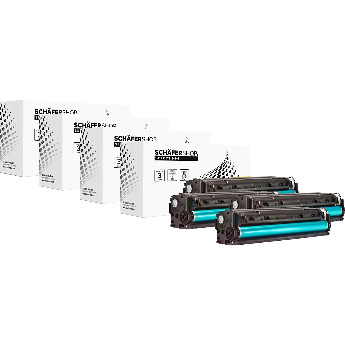 Schäfer Shop Select voordeelpakket 4 tonercassettes CB540/541/542/543, cyaan, magenta, geel, zwart