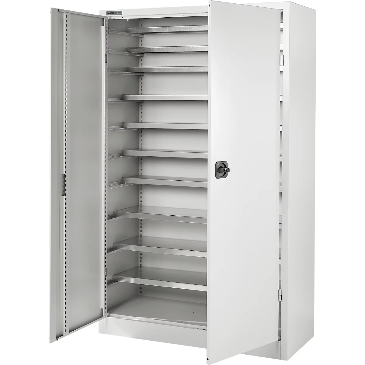 Schäfer Shop Select voorraadkast, 10 etages, zonder kastinrichting, B 1200 x D 500 x H 1935 mm, staal, lichtgrijs