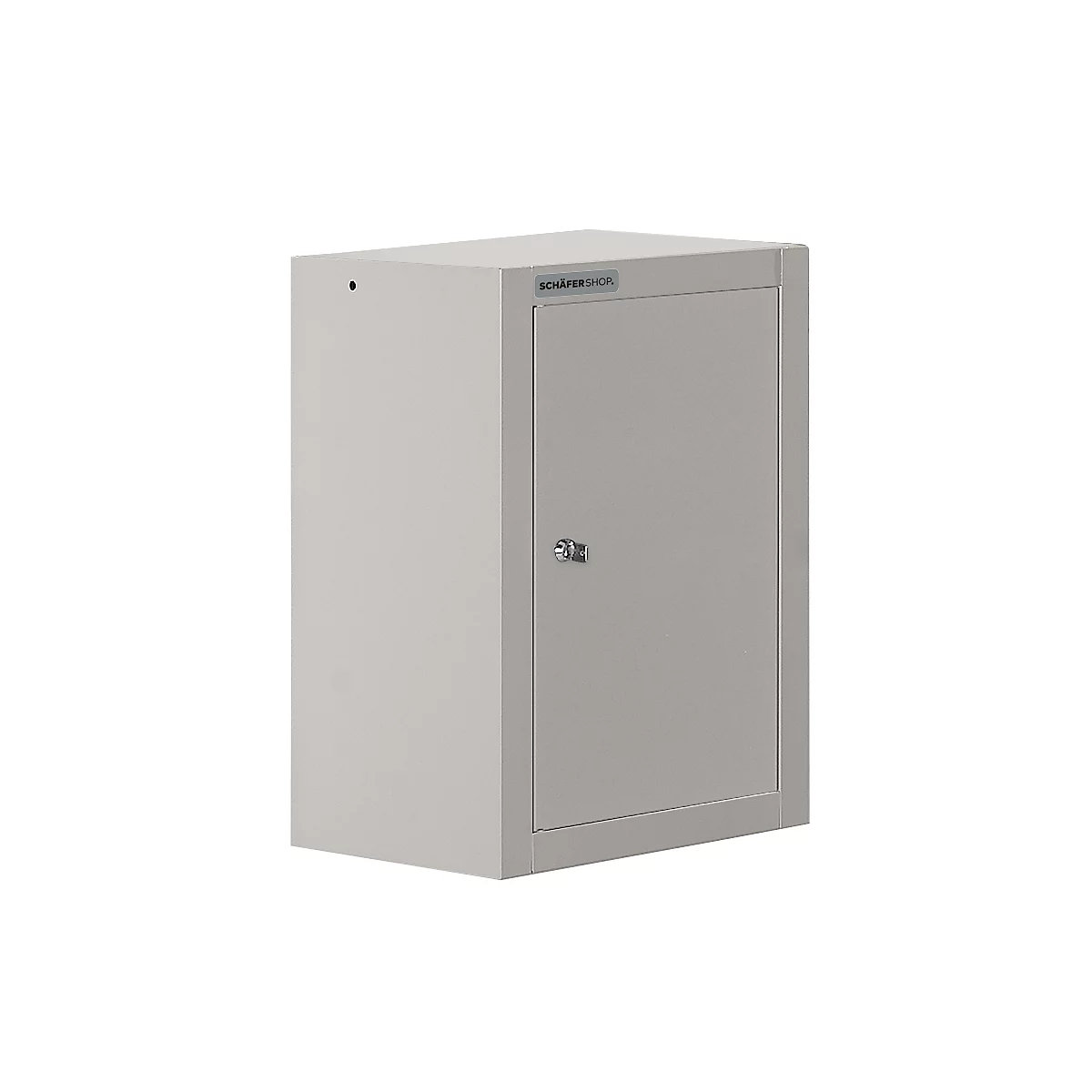 Schäfer Shop Select wandkast, enkeldeurs, met tussenplank, B 400 x D 320 x H 600 mm, staal, alu wit/blank aluminium