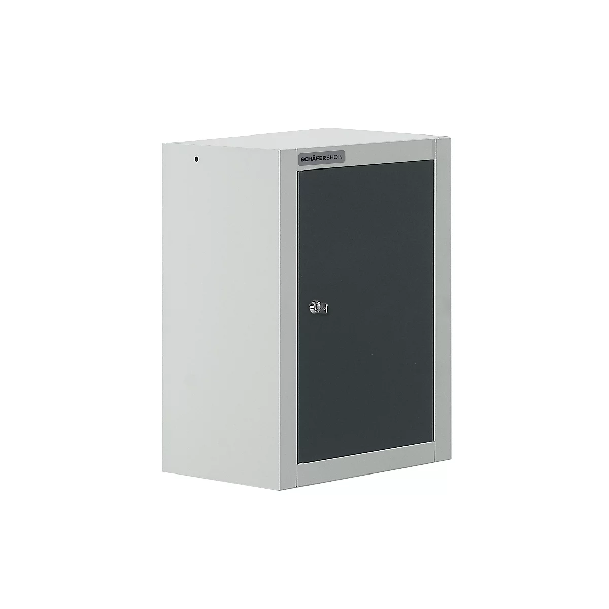 Schäfer Shop Select wandkast, enkeldeurs, met tussenplank, B 400 x D 320 x H 600 mm, staal, lichtgrijs/antracietgrijs