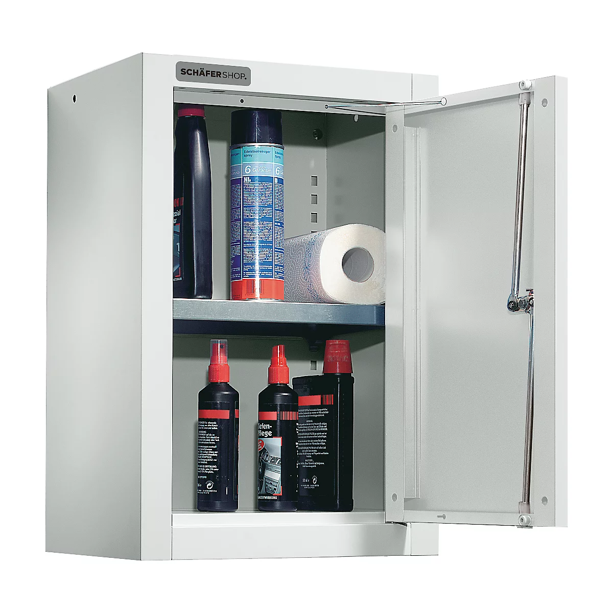 Schäfer Shop Select wandkast, enkeldeurs, met tussenplank, B 400 x D 320 x H 600 mm, staal, lichtgrijs/lichtgrijs