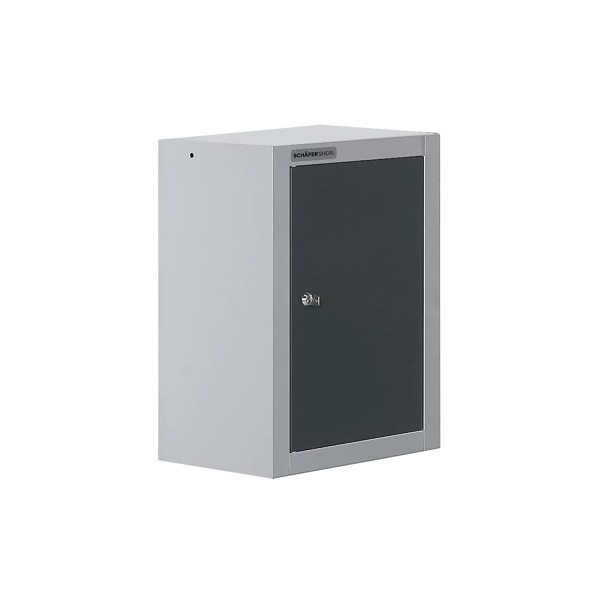 Schäfer Shop Select wandkast, enkeldeurs, met tussenplank, B 400 x D 320 x H 600 mm, staal, witaluminium/antracietgrijs