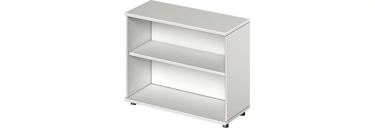 Schäfer Shop Shelf Genius TETRIS WOOD, 2 HC, altura con deslizadores, L 1000 mm, gris claro
