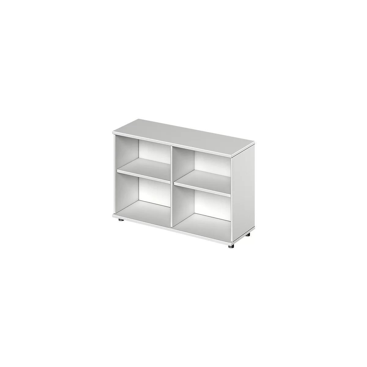 Schäfer Shop Shelf Genius TETRIS WOOD, 2 HC, altura con deslizadores, L 1200 mm, gris claro