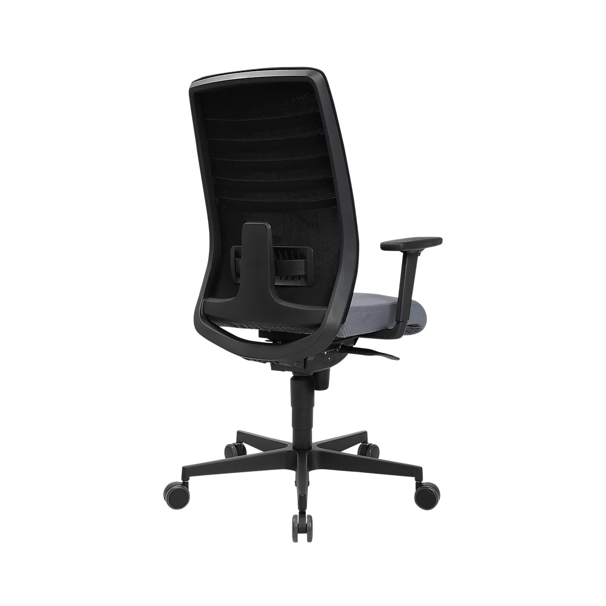 Schäfer Shop Silla de oficina Genius SSI Lady Proline, con reposabrazos, mecanismo síncrono de tres puntos, asiento wellness, respaldo de malla 3D, negro/gris