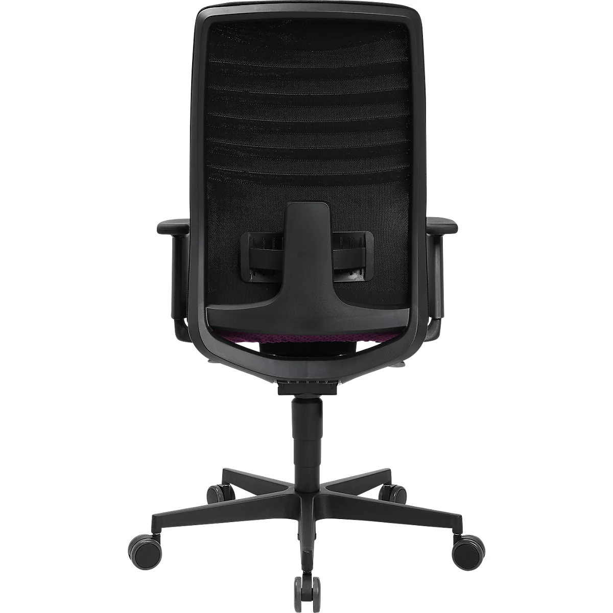 Schäfer Shop Silla de oficina Genius SSI Lady Proline, con reposabrazos, mecanismo síncrono de tres puntos, asiento wellness, respaldo de malla 3D, negro/morado