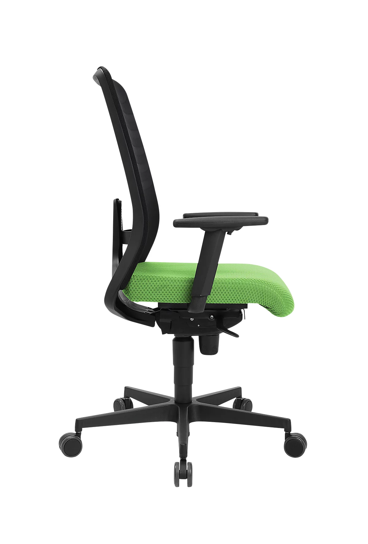Schäfer Shop Silla de oficina Genius SSI Lady Proline, con reposabrazos, mecanismo síncrono de tres puntos, asiento wellness, respaldo de malla 3D, negro/verde