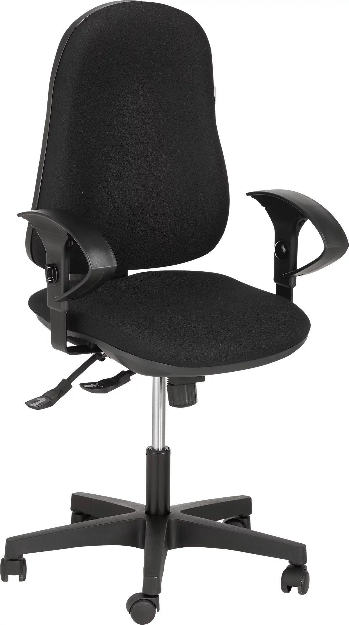 Schäfer Shop Silla de oficina Pure Support CLEAN, con reposabrazos, mecanismo sincrónico, asiento con disco intervertebral, revestimiento antibacteriano, negro