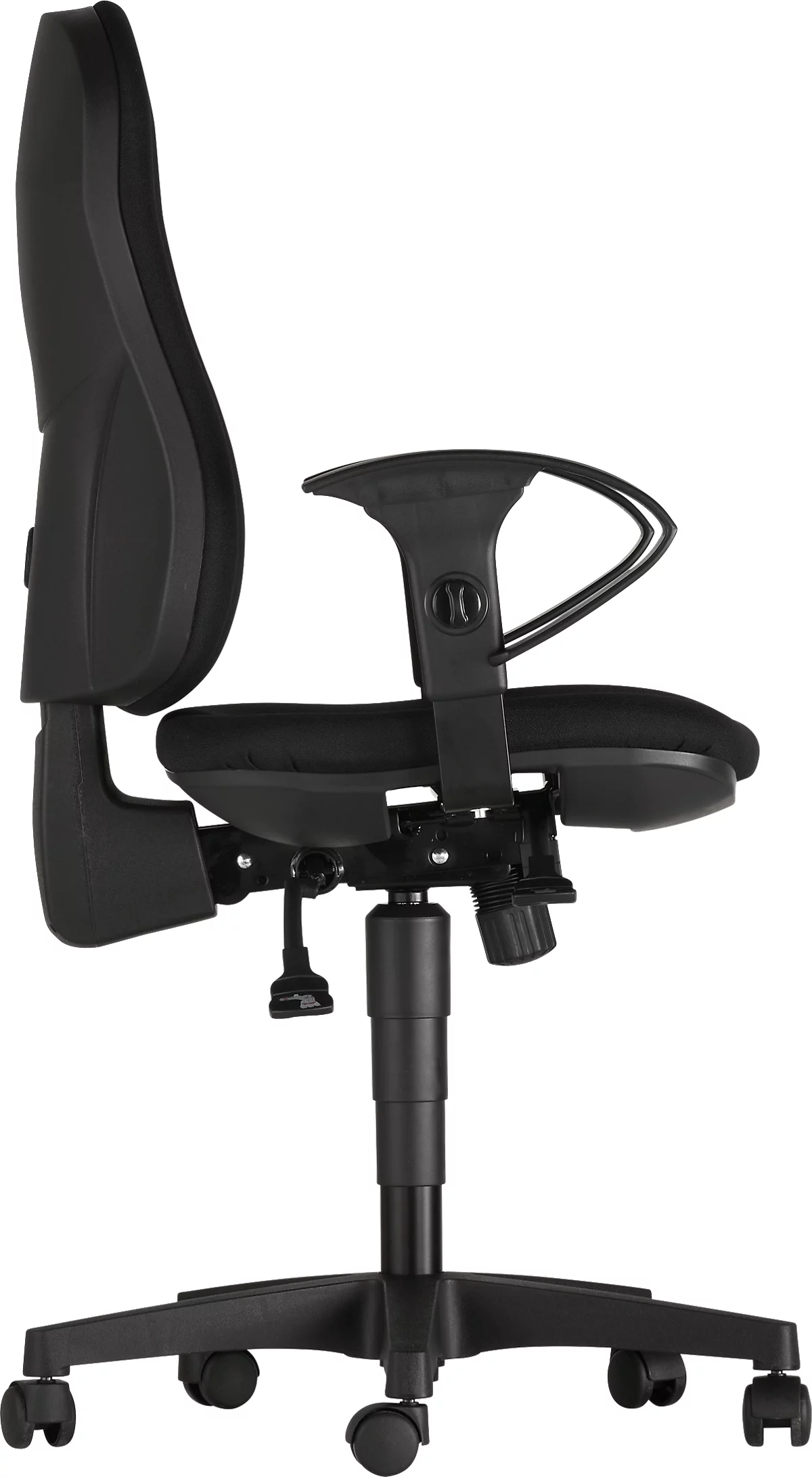 Schäfer Shop Silla de oficina Pure Support CLEAN, con reposabrazos, mecanismo sincrónico, asiento con disco intervertebral, revestimiento antibacteriano, negro