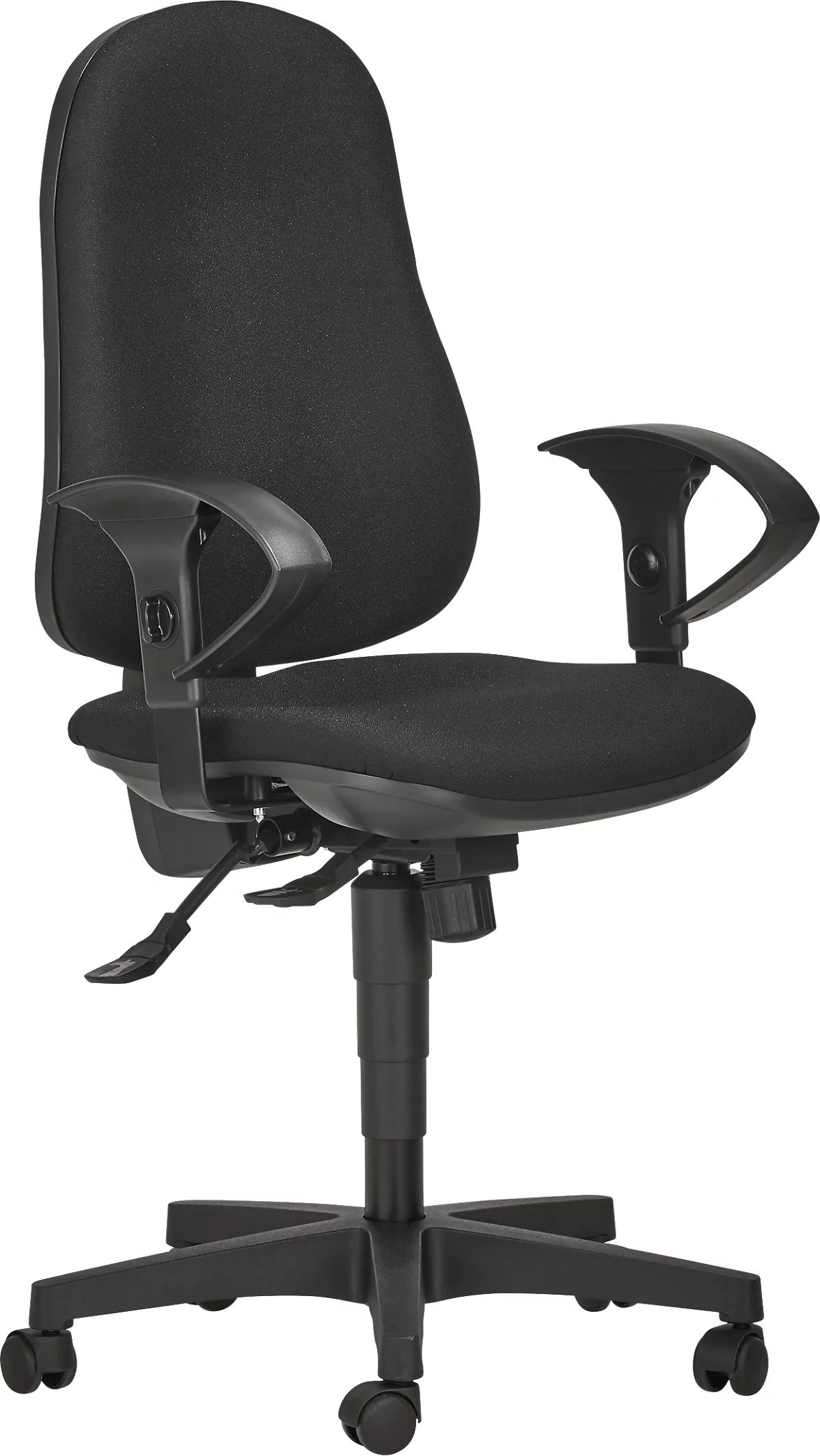 Schäfer Shop Silla de oficina Pure Support CLEAN, con reposabrazos, mecanismo sincrónico, asiento con disco intervertebral, revestimiento antibacteriano, negro